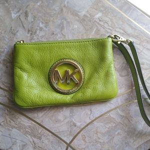 Cute green MK wristlet